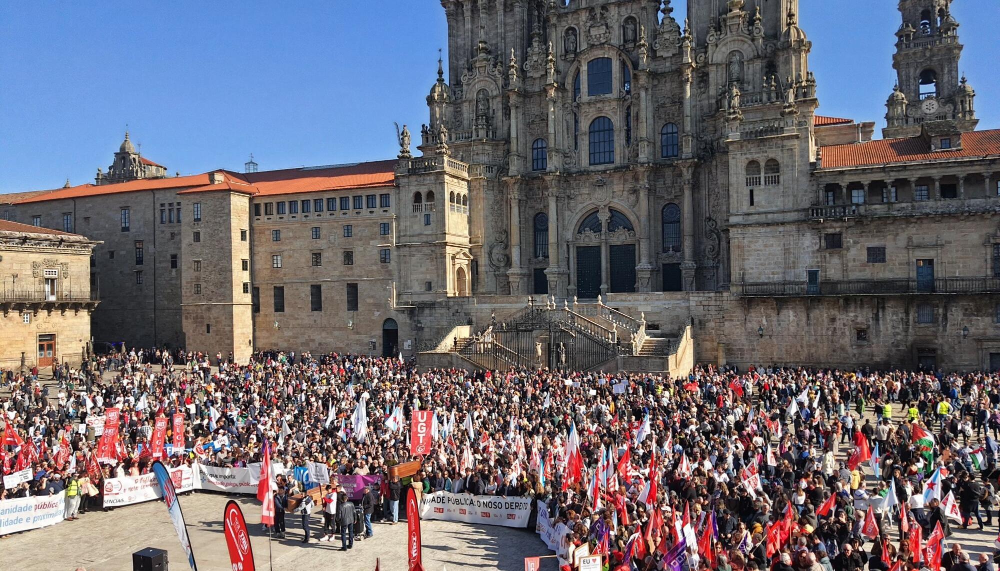 manifestación santiago sanidade febreiro 2024